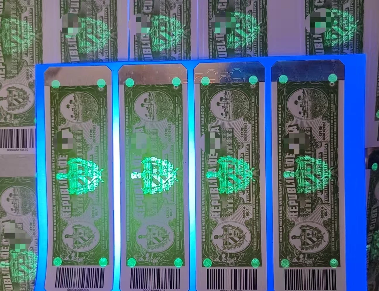 Affordable, high-quality custom-made anti-counterfeit labels, including box labels, cigar labels, and self-adhesive security lab