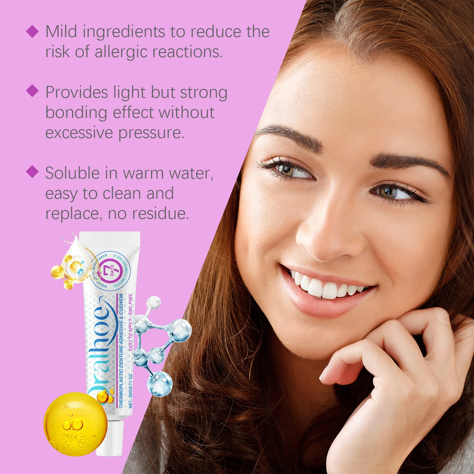 Seamless Fit Thermoplastic Denture Adhesive Comfortable Oral Health Care Long Lasting Reusable Repairing Denture Care