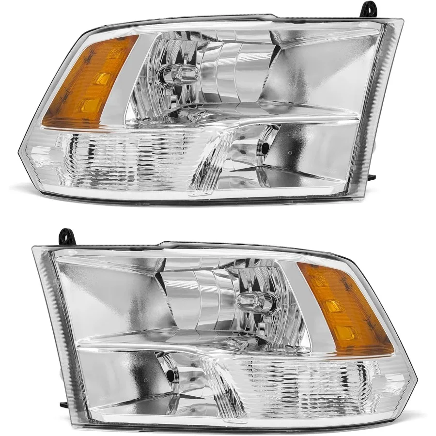 For 20092018 Dodge Ram 1500 20102018 Ram 2500 3500 Headlight Assembly with Chrome Housing and Amber Reflector HighPerformance L