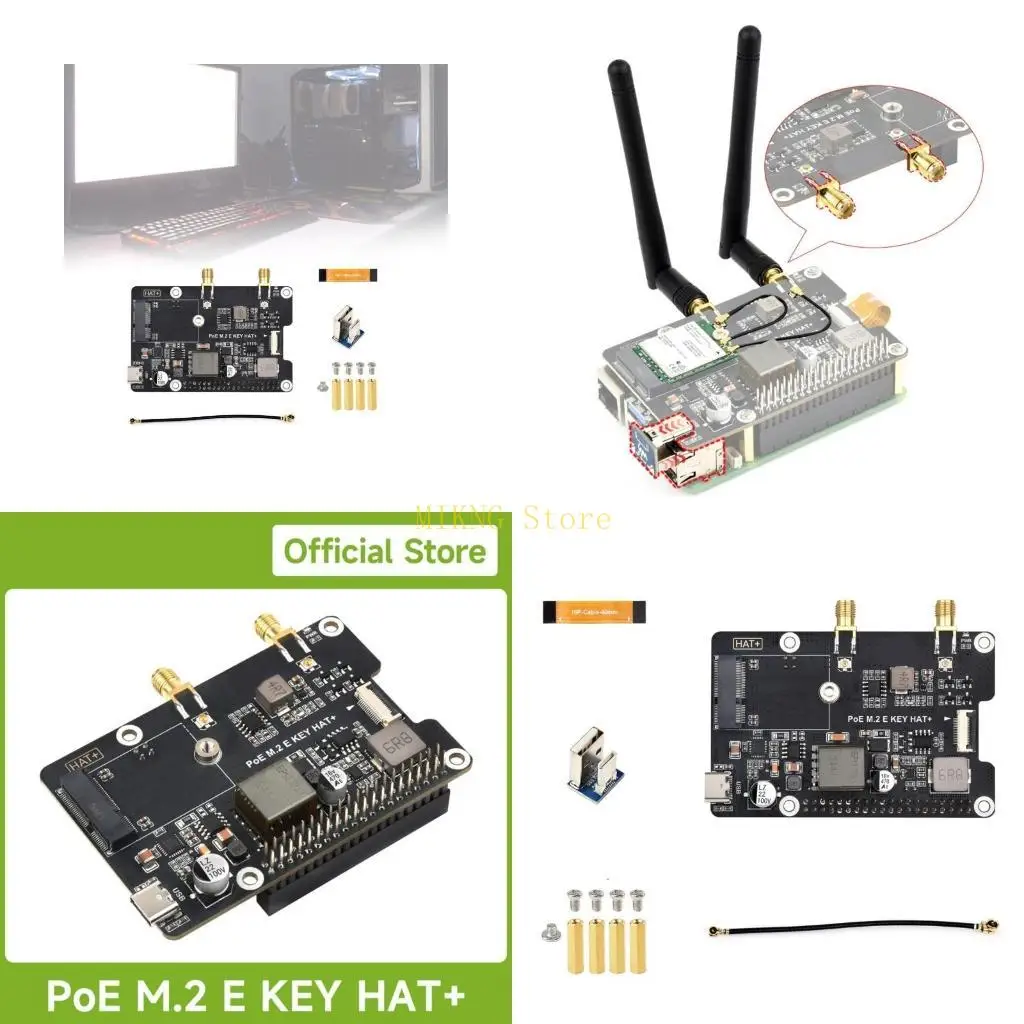 

Ключевой адаптер PCIe-M.2 E для RPi 5 с Bluetooth-совместимой сетью Power Over Ethernet, лучшая распродажа