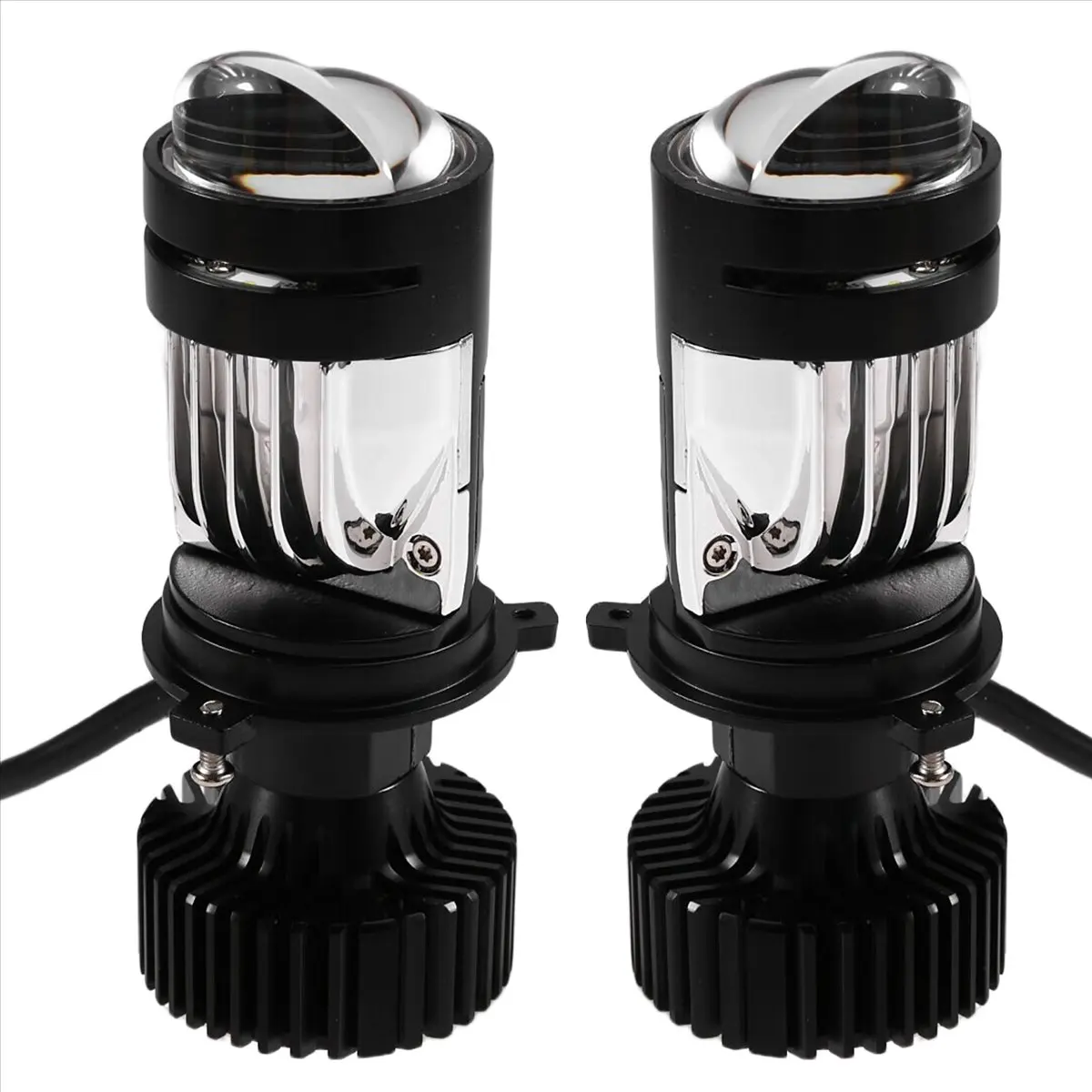 A26Z MotorcyclesLED Projector Headlight Bulbs Bi LED Lens Mini Projector Laser Motorcycles BeamTurbo Fan Y3S-H4