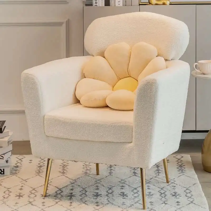 Sofá nórdico, sillas perezosas para sala de estar, dormitorio blanco, sillas ergonómicas para sala de estar, sillón de maquillaje, muebles de diseño Poltrona YY50LC