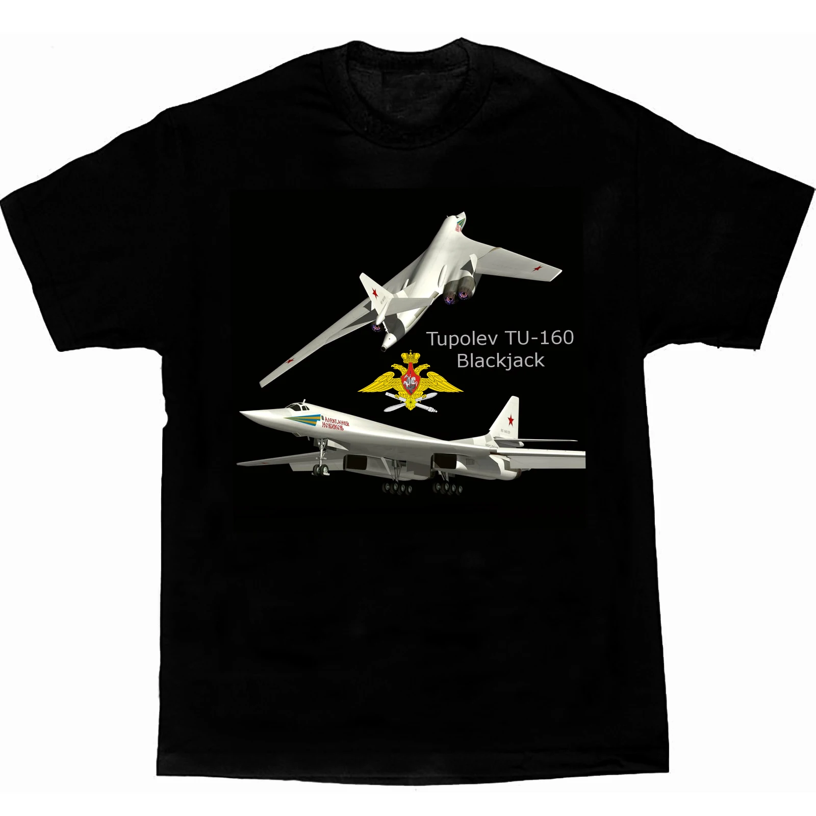 

Russian Tupolev Tu-160 Blackjack Strategic Bomber T Shirt. Short Sleeve 100% Cotton Casual T-shirts Loose Top Size S-3XL