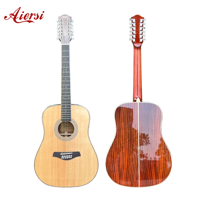 

Custom Brand Black Colour 12 String Electric Acoustic Guitar 4-Band EQ High Quality Cutaway Folk Musical Instrument China Made