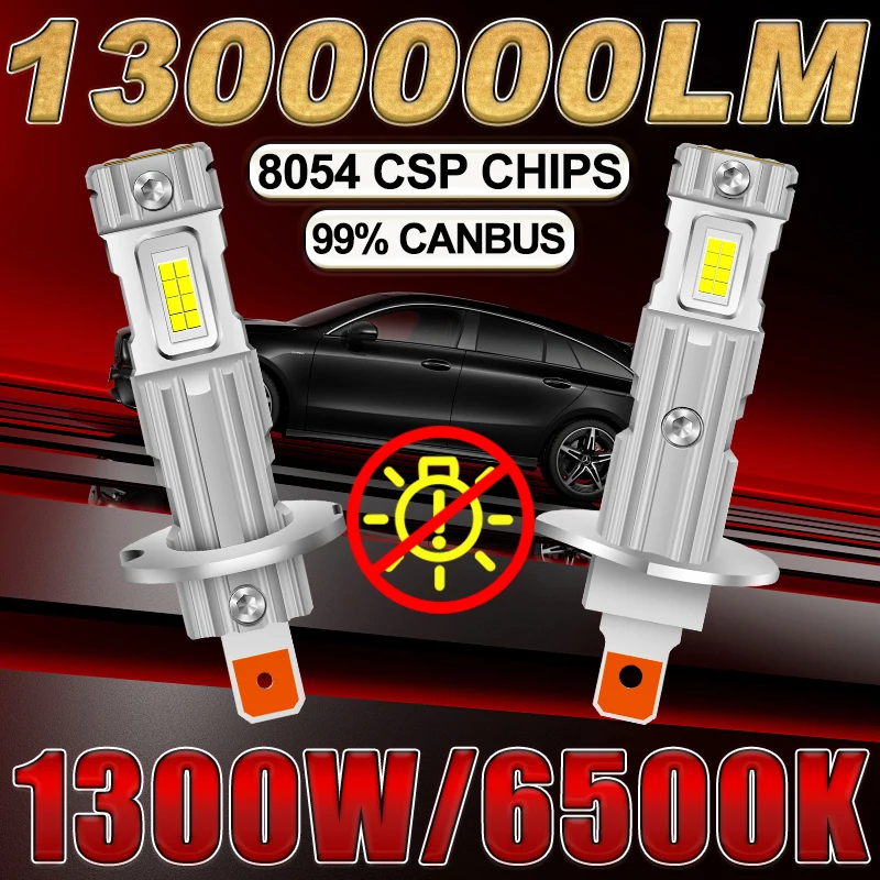 

Dembaliyes H1 H3 LED 1:1 6000K Белый 300W Мини-автомобильные фары Turbo Auto Diode LampBulbs CANBUS H1Light Bulbsv Plug And Play