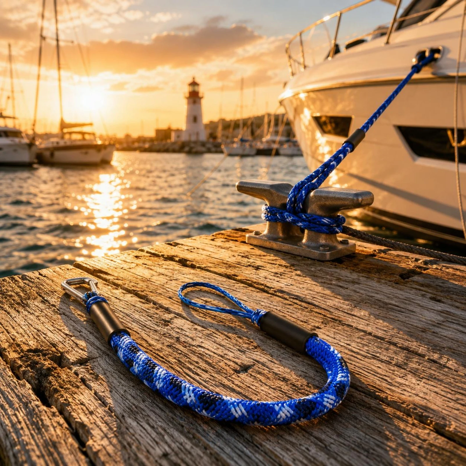 Bungee Dock Line Shock Absorbing Boat Bungee Rope Elastic Rope Looped End Marine Gear Stretchable for Mooring