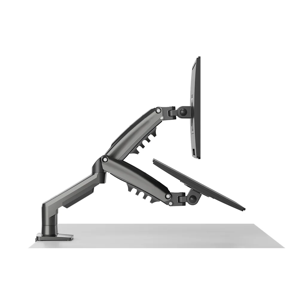 90 Degree Tilt Angle Aluminum Alloy Dual Monitor Arm Mount Stand New Computer Bracket 32 Inch Screens Desk Mount TUV Certified