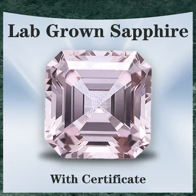 

Lab Grown Sapphire Asscher Cut Morgan Pink VVS1 Selectable AGLCertificate Charms Gemstone DIY Advanced Jewelry Making Materials