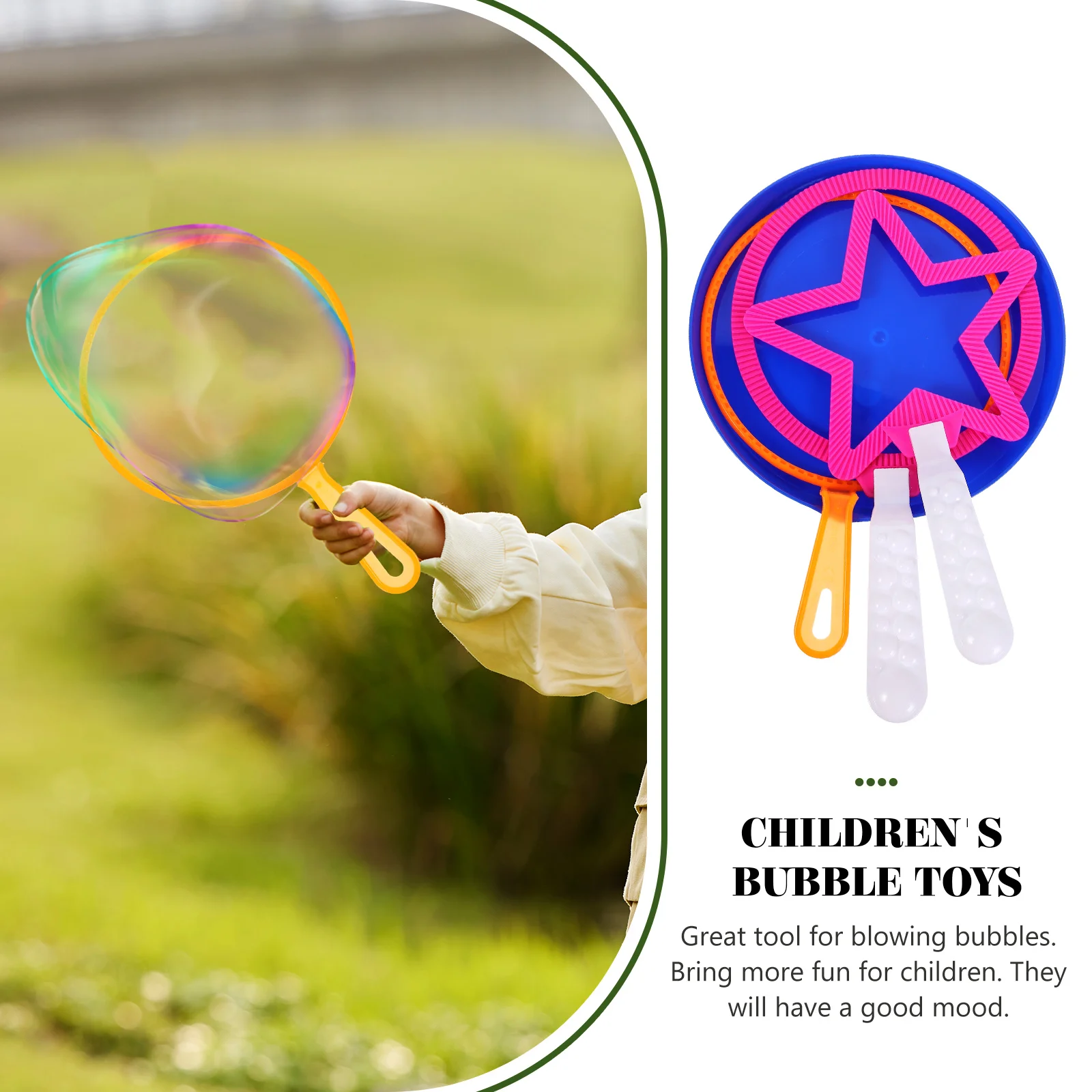 4Pcs Blowing Bubble Maker Set Large Colorful Bubbles Wand for Kids Outdoor Play Park Playground Gift Fun Family Activity