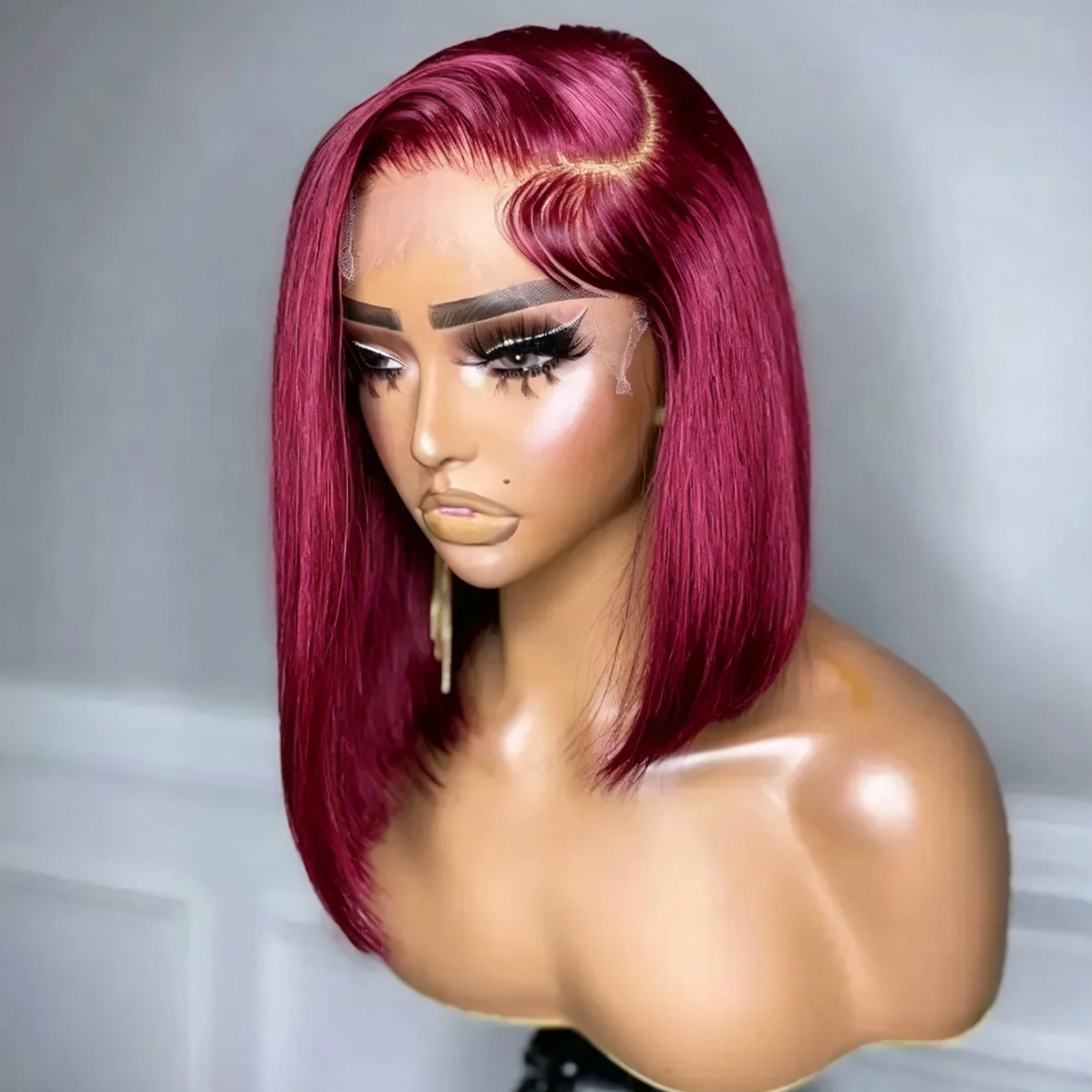 Pre Parted 13X4 Lace Front Bob Wig - Peruca curta estilo bob, cabelo humano,