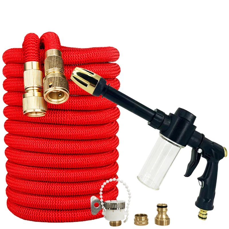 

Гибкий расширяемый садовый шланг высокого давления, пистолет-распылитель для мойки автомобилей, шланг для полива сада, водопроводная труба