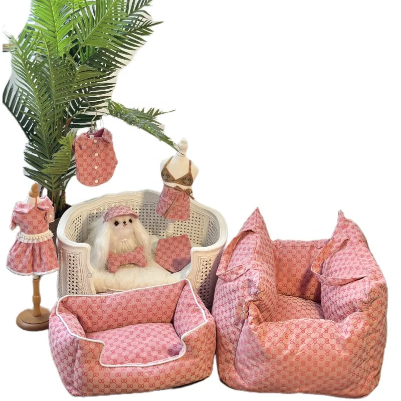 

Pet Products Car Bag Bed Carrier Brand Luxury Design OO/GG Dog Car Seat Cover Bed Comfortable