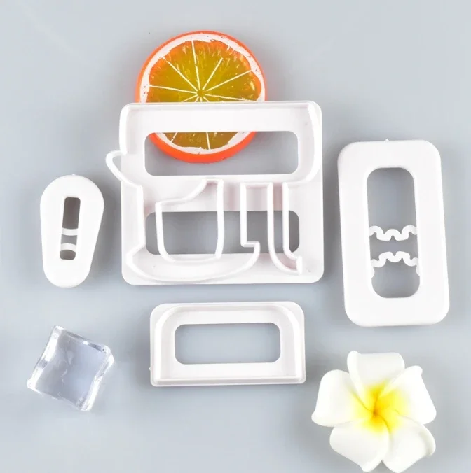 Fondant Cake Decorating Cookie Embosser Mold Cartoon Car Tractor Train Shaped Biscuit Pastry Stamp Hand Press For Baking Tools