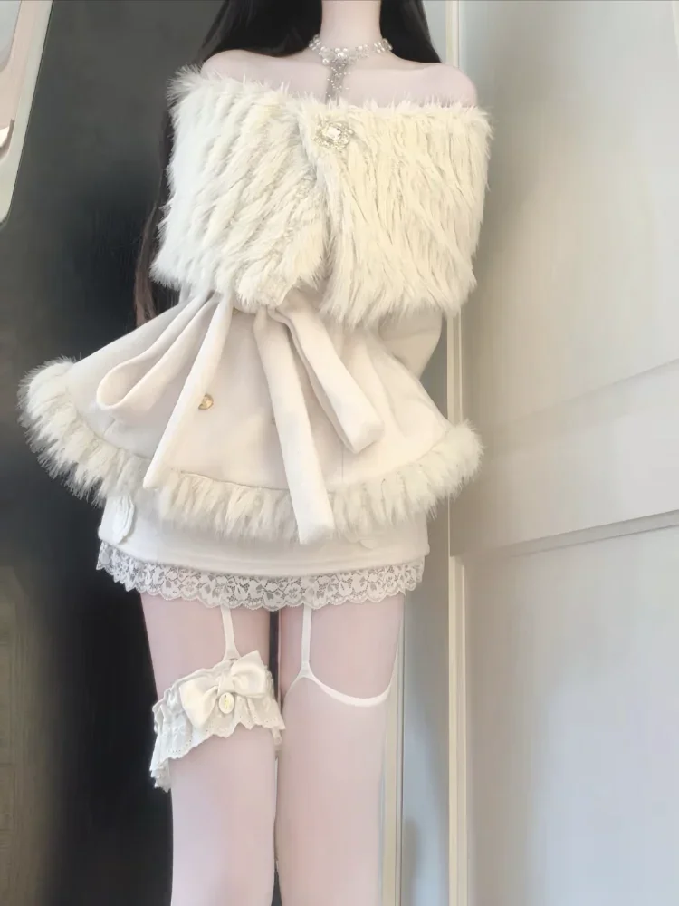 IMU Autumn 2000s Aesthetic Elegant 2 Piece Sets Woman Off Shoulder Y2k Design Mini Skirt Suit Female Chic Korean Popular Clothes