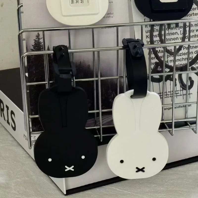 

Kawaii Miffy Cute Cartoon Luggage Tag Waterproof Silicone Keychain Anti-Loss for Checked Luggage Bag Decoration Cute Gifts