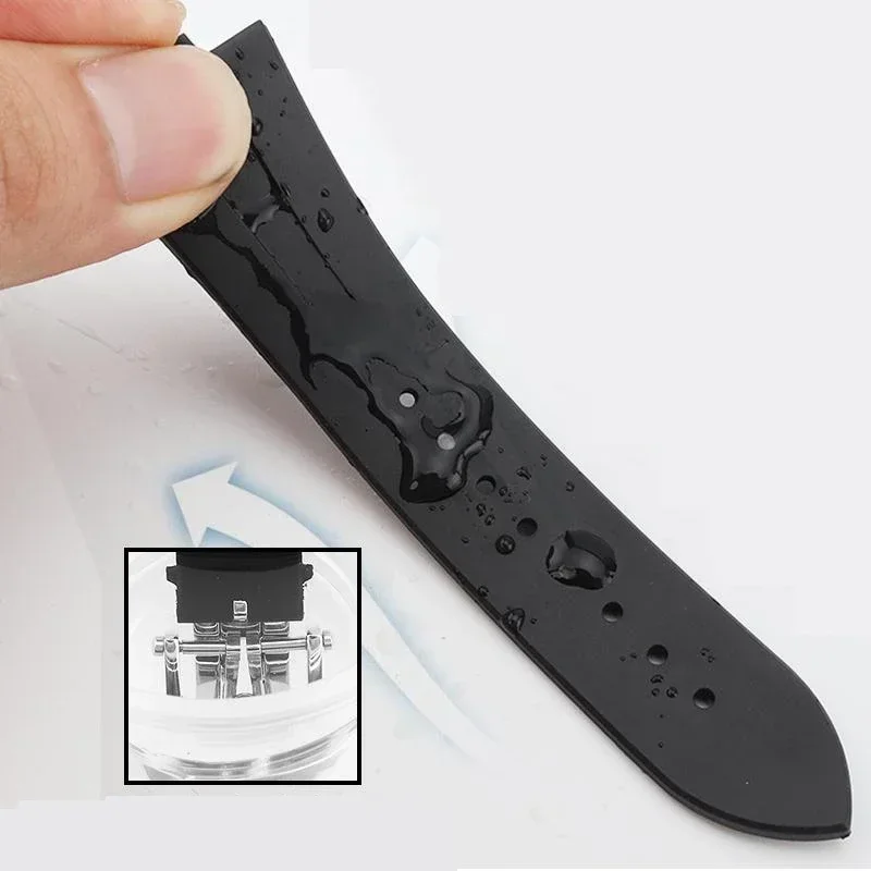 Silicone Rubber Watch Band For Vacheron Constantin Overseas VC 47450 VC 49020 Wristband 25X8MM Men's Luxury Watch Straps