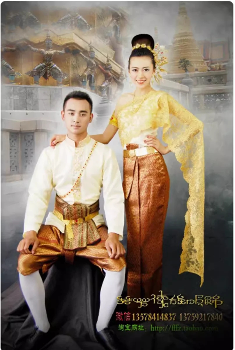 

Traditional wedding attire for Thai men and women