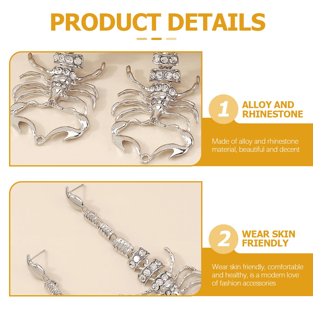 

Gothic Scorpion Earrings Rhinestone Jewelry Animal Earings for Women Fashion Rhinestones Miss