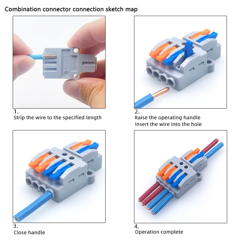 Connettore del cavo in scatola 2 ingressi 3 ingressi uscita 4/6/9 morsettiera rapida universale 0.08-4mm vite del cavo distributore a linea fissa