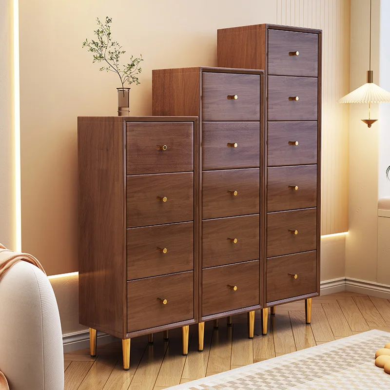 Solid wood crevice, drawer type storage cabinet, bedroom chest of drawers, bedside storage cabinet, ultra-narrow sofa side cabin