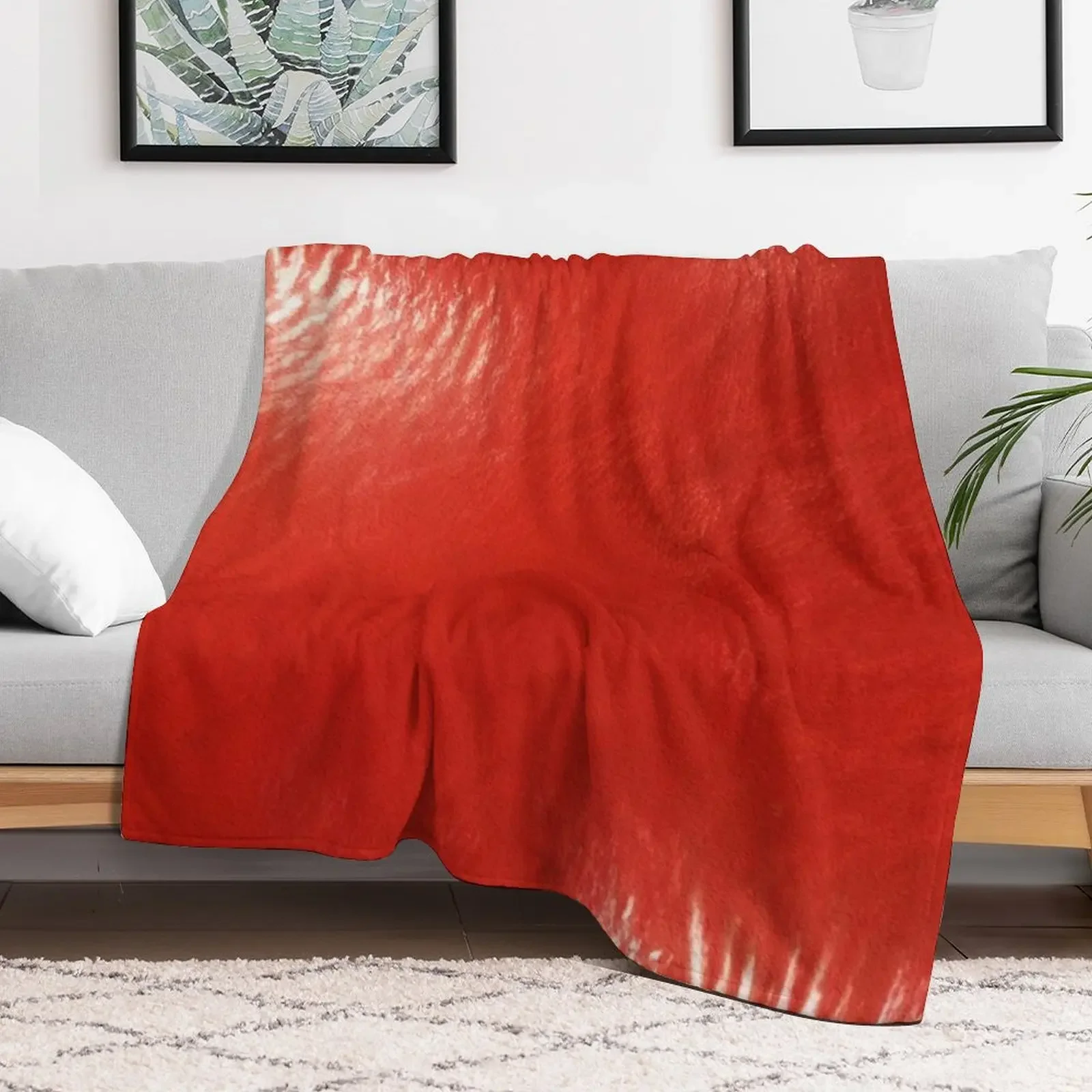 Realistic Red Leather Texture Commissioned Painting Throw Blanket Ultra Plush Cozy Blanket for Napping Sleeping
