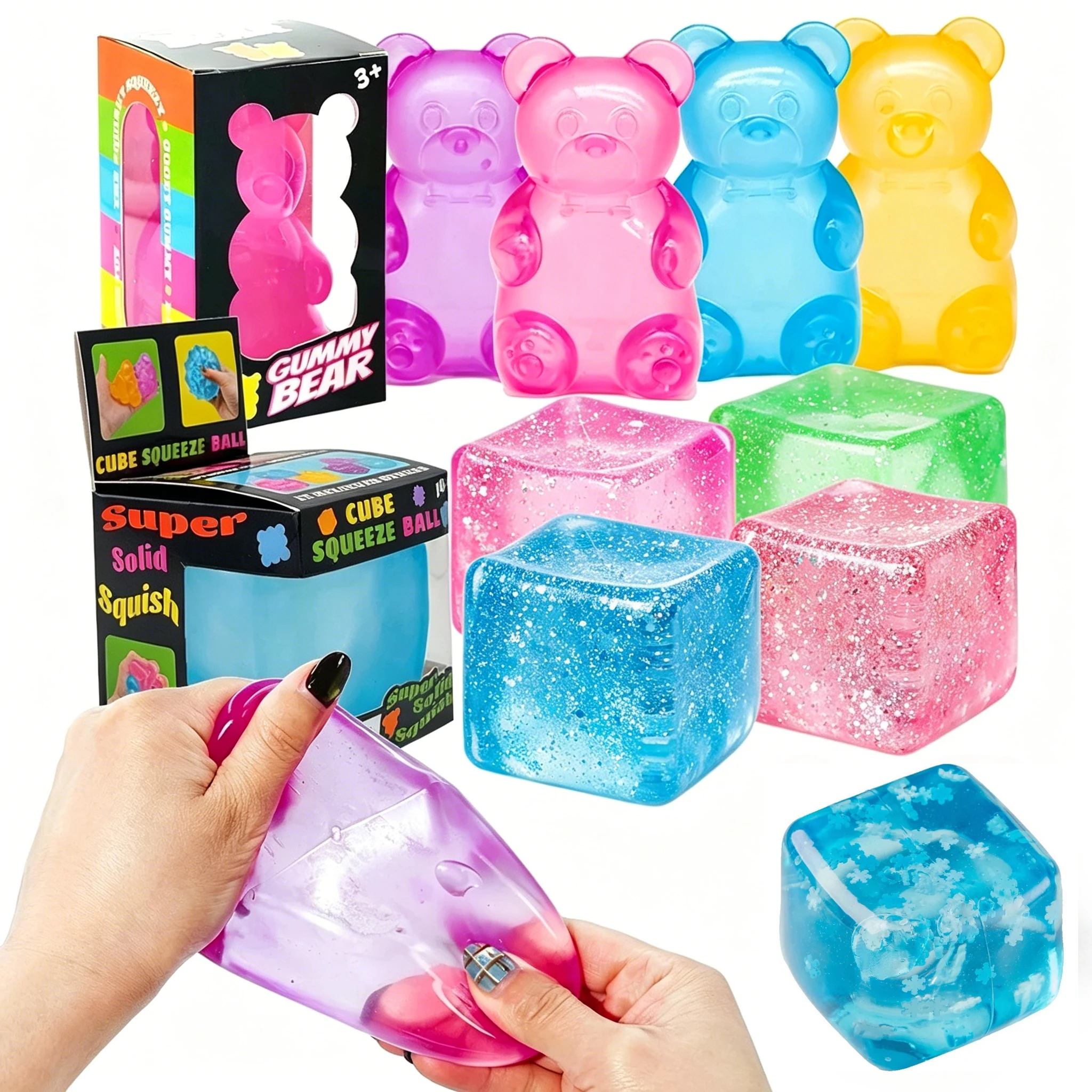 Schylling Needoh Nice Cube Sensory Fidget Stress Relief Anxiety Tool for Focus ADHD Office Desk Calming Gadget