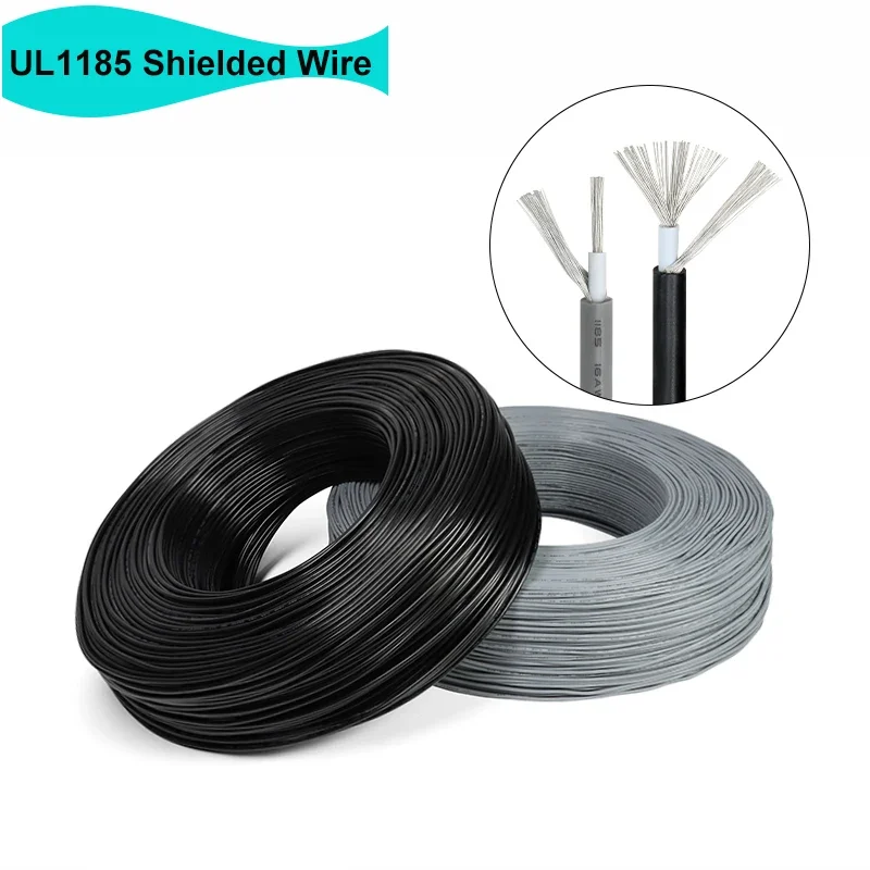 

5/10/20M UL1185 PVC Shielded Wire 28 26 24 22 20 18 16 14 12 10 AWG Channel Audio Single Core Electronic Copper Shielding Wires