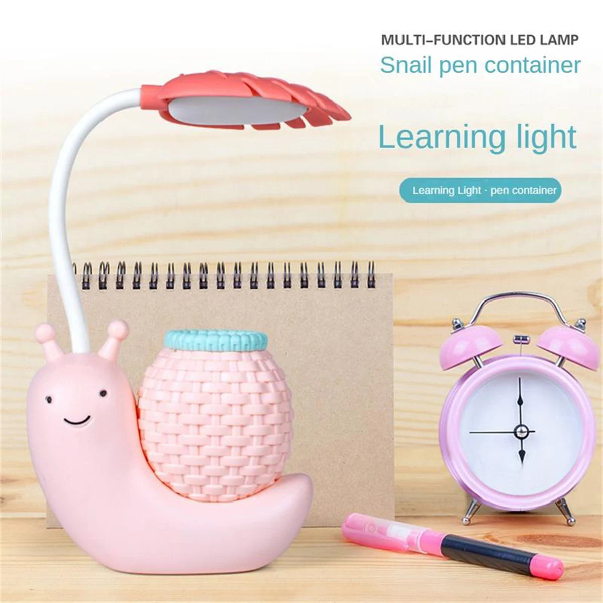 Lámpara de escritorio de caracol, lámpara Led de 3 niveles de brillo, 5w, lámpara de escritorio táctil, protección ocular, lectura, dormitorio, estudio, oficina