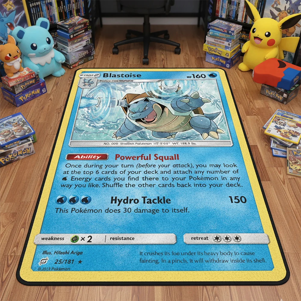 Gaming Accessories For Kids Room - Pokemon Kartı Anime Halı Blastoise Halı