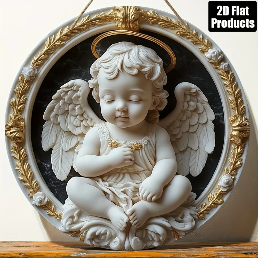 Vintage Angel Aluminum Wall Art 12in Waterproof Durable Decor For Bar Kitchen Cafe Living Room Office Home Yard