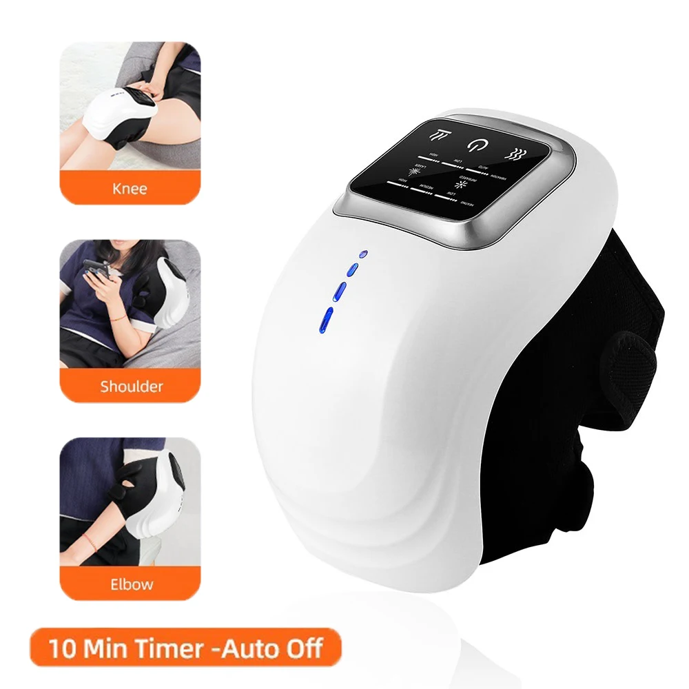 Massaggiatore per Ginocchia con Luce Rossa Wireless, Riscaldamento, Vibrazione e Compressione d'Aria, Massaggiatore Multiuso per Ginocchia, Gomiti, Spalle e Articolazioni, Comfort