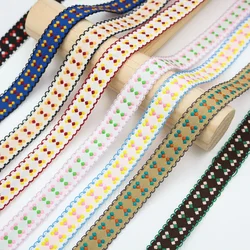 5yards 12mm 20mm Embroidery Lace Ribbon Picot Edge Jacquard Ribbon for Clothing Sewing DIY Hair Bows Hat Decor Craft Accessories