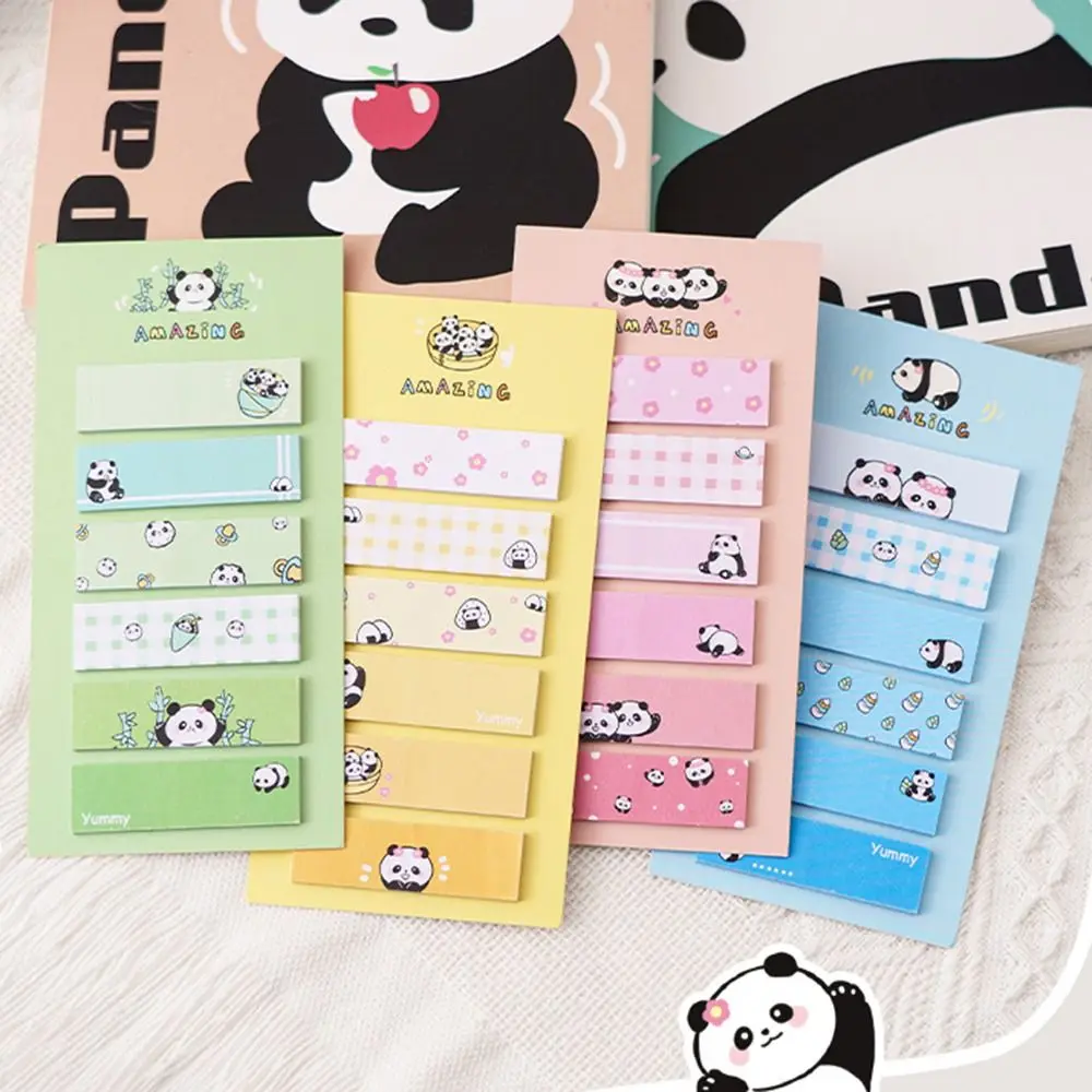 Deco Tabs Kawaii Panda Sticky Notes Cartoon Creative Memo Pad Girl Heart Durable Label Paper Stickers To Do List