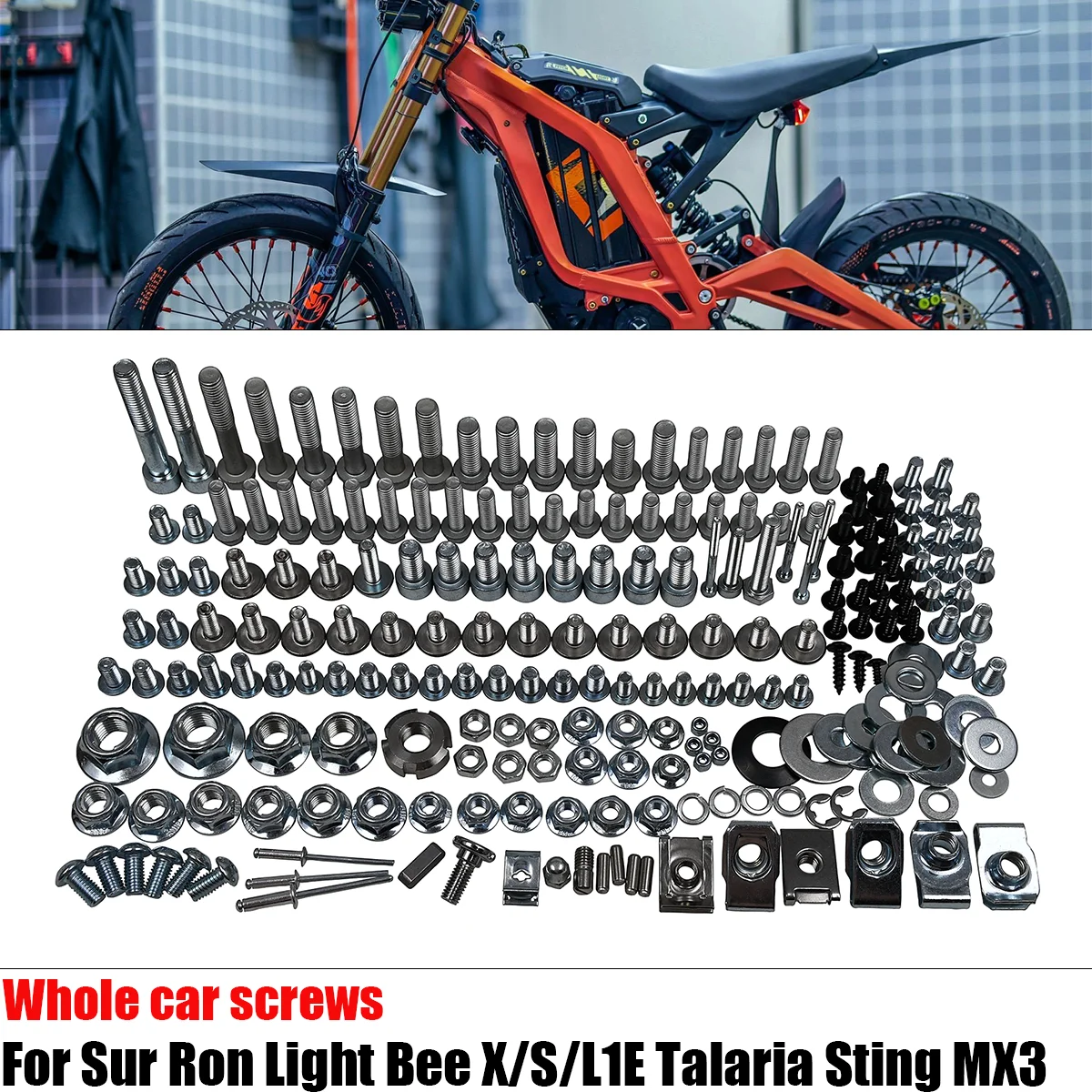 Full Plastics Fastener Hardware Bolt Kit For Sur‑Ron Light Bee X/S/L1E UltraBee Talaria Sting MX3/4 Electric Dirt Bike Accessori