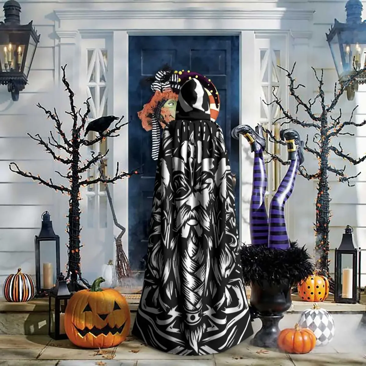 Norwegen Wikinger-Limited Edition | perfektes Geschenk Kapuzen mantel Halloween Party Cosplay Frau Männer Erwachsene lange Hexerei Robe Kapuze