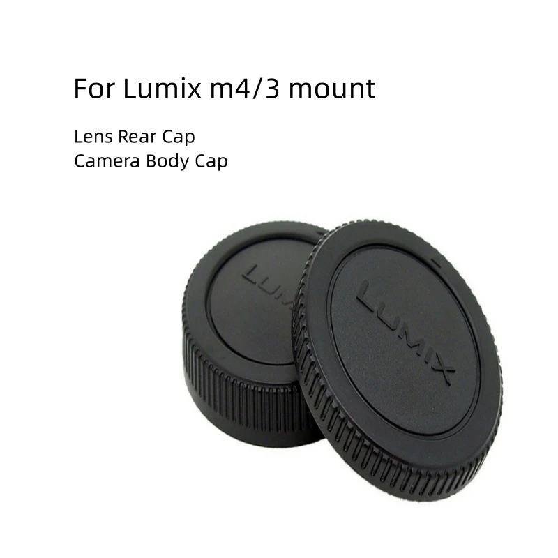 Rear Lens Cover+Camera Body Cap Anti-dust Protection ABS Plastic Black for Lumix Micro M4/3 M43 MFT GH3 GH4 G6 G7 G9 GX1 GX7 GX8