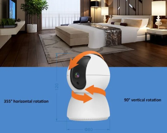 2MP 1080p  Tuya APP Wireless  PTZ IP Dome Camera IR Night Vision Motion Detection Home Security CCTV Baby Monitor