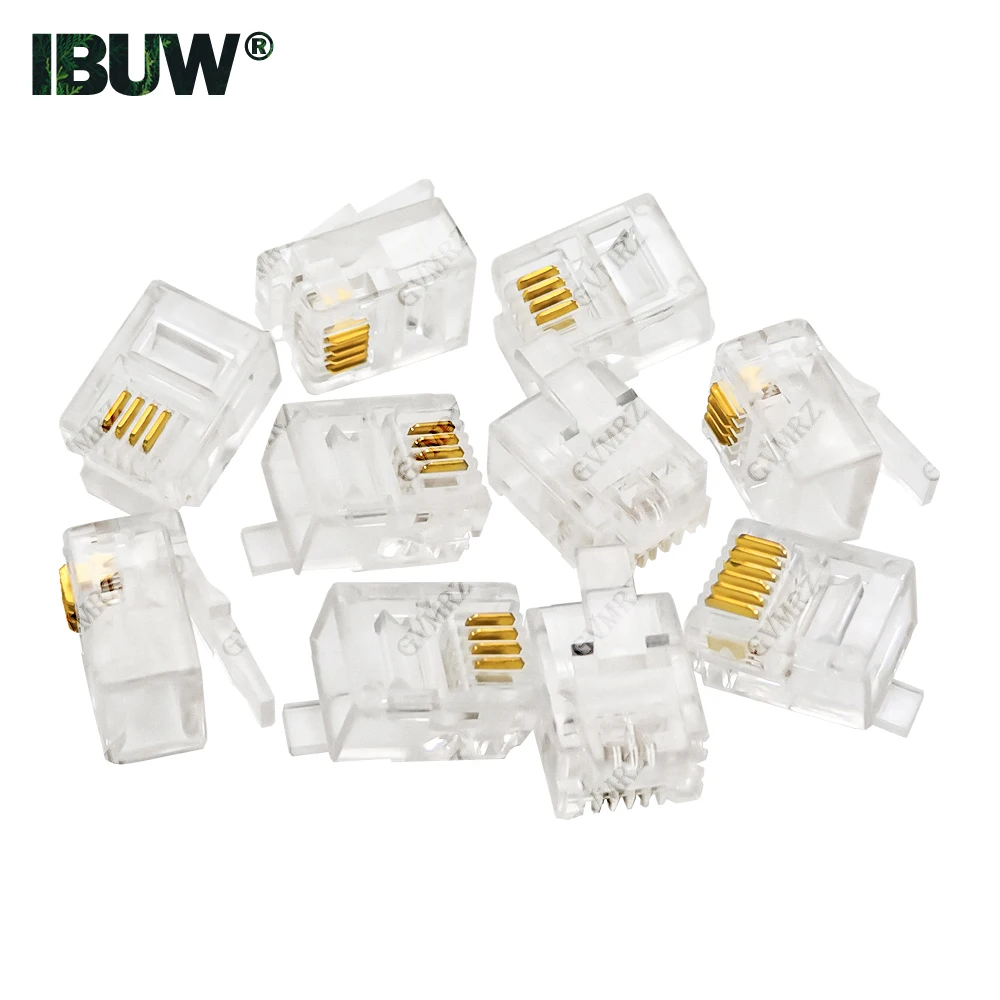 Conectores de Cable RJ9 RJ11 4P4C, Conectores de 4 Pines/6 Pines/8 Pines, Conector Telefónico, Conector de Internet, 6P4C 6P6C RJ45 8P8C Crystal