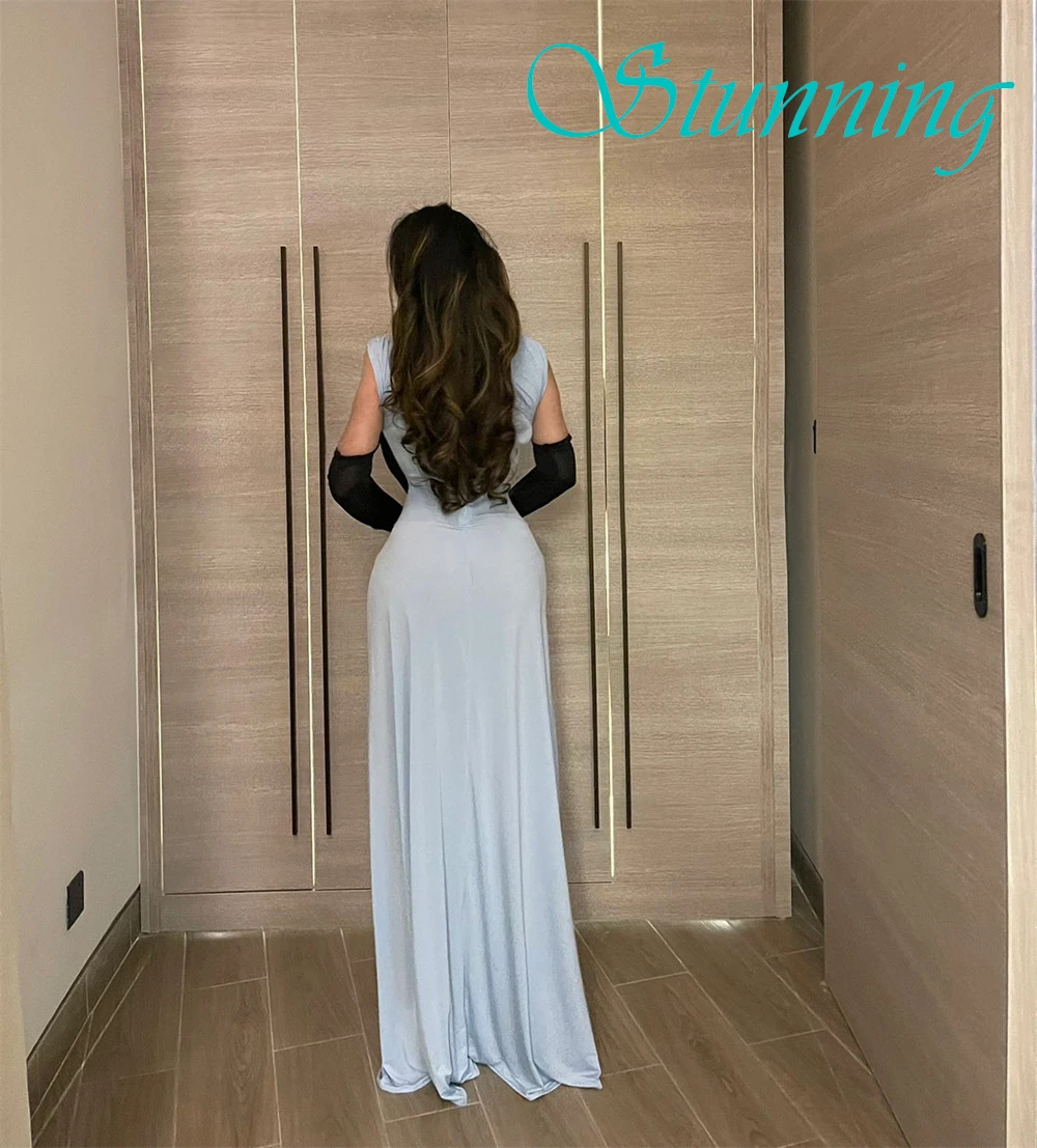 Customized Temperament High Collar Evening Dress Elegant Chiffon Prom Dresses Luxury Contrast Color Special Occasion Gowns