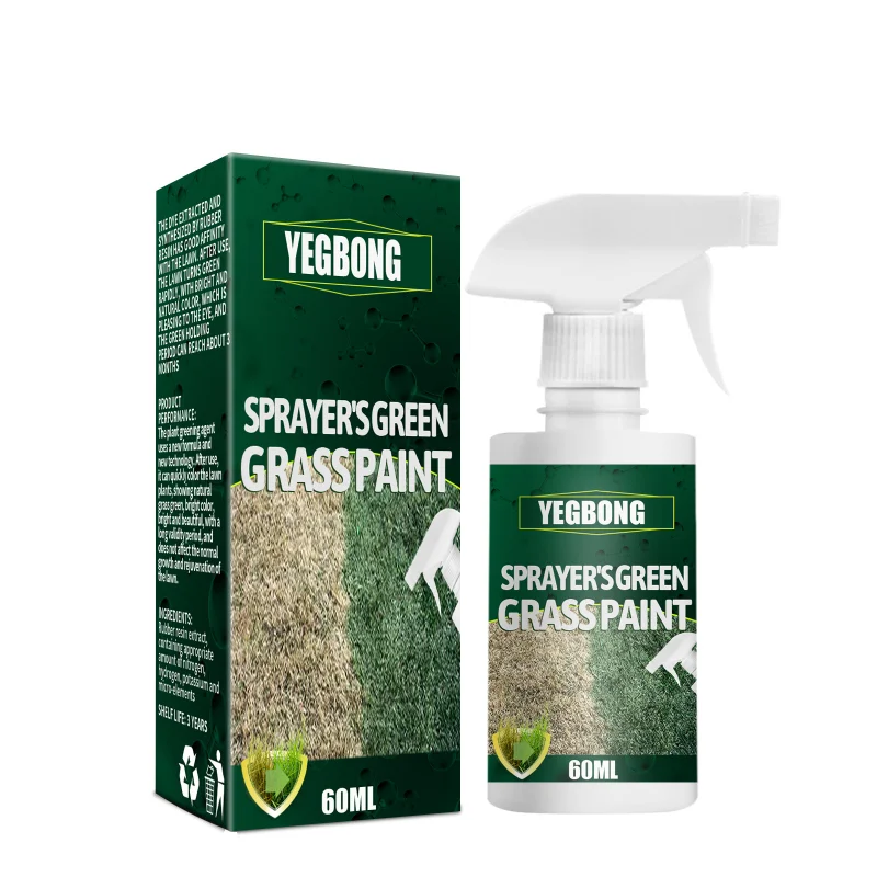 Lawn spray green dyes, curing agents, greening, dead grass to green grass color enhancers