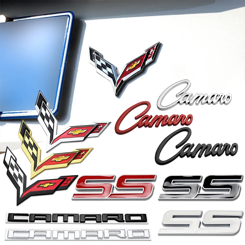 Guardabarros lateral de Metal 3D para coche, pegatina decorativa con forma de ala para Chevrolet SS Camaro Aveo Niva Captiva Cruze Malibu Captiva Trax