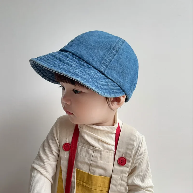 1-4 Year Baby Baseball Cap Vintage Denim Solid Color Peak Cap for Toddler Boy Girl Spring Autumn Soft Kids Beanie Baby Clothes