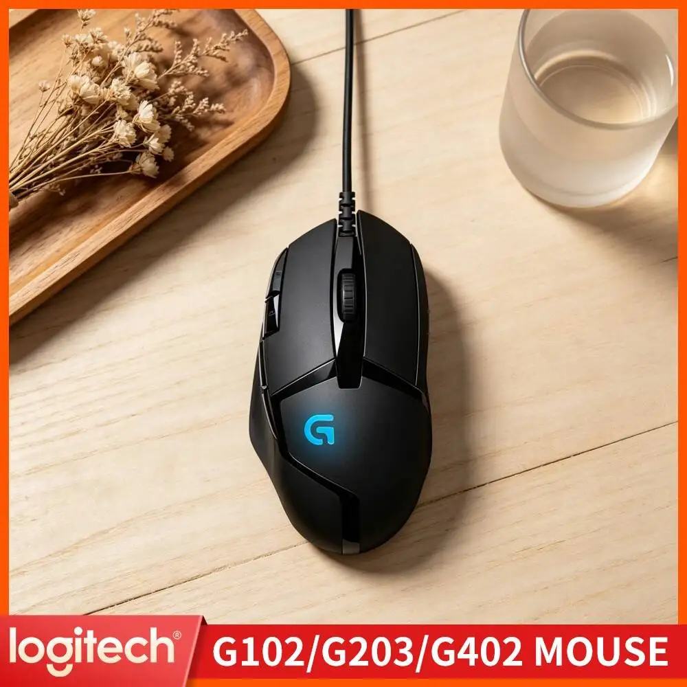 Logitech G402 Wired Mouse 8 Programmable Buttons 500 IPS 1ms Response Anti-Slip for Work and Gaming Use