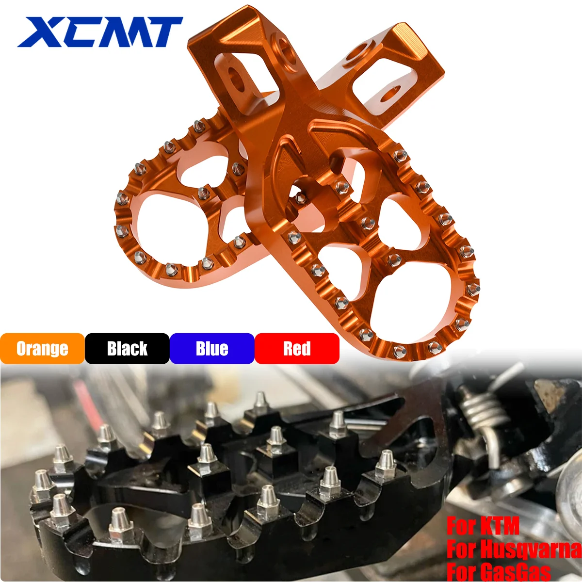 

Motorcycles 57mm Forged Foot Pegs Footrest Pedals For KTM For GasGas For Husqvarna 125-450 FC/FX/TX/TC 2024 125-501 TE/FE 2024