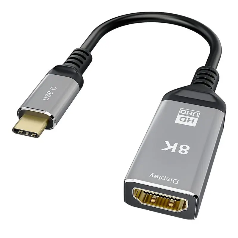 QWE-8K 60HZ USB Type C To -Compatible 2.1 Adapter High Definition Patch Cord For Computer Monitor Support 48Gbps Transfer Ra