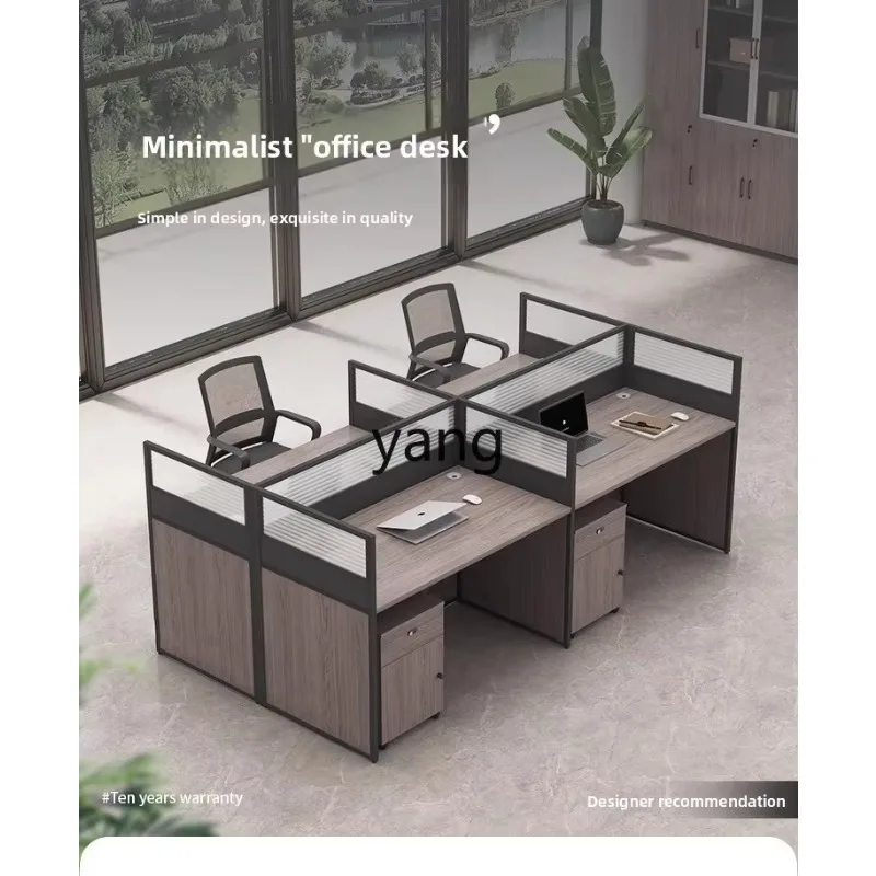 LMM simple modern double four-person workstation staff table six-person screen office booth