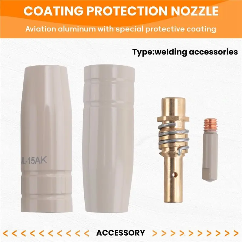 Y50A-56Pcs 15AK Coating Protection Nozzle Non-Stick Welding Slag European Airless Gas Protection Machine Protective Sleeve