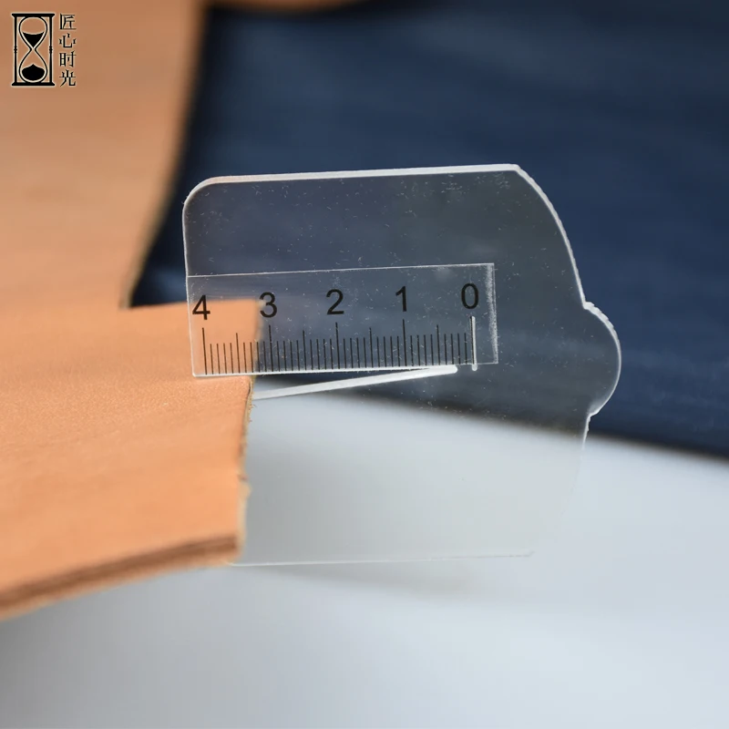 2pcs Leather Craft Acrylic Perspex DIY Leather Thickness Measuring Gauge Tool Set 0-8mm- Carving Stamping Stylus Spoon Embossing