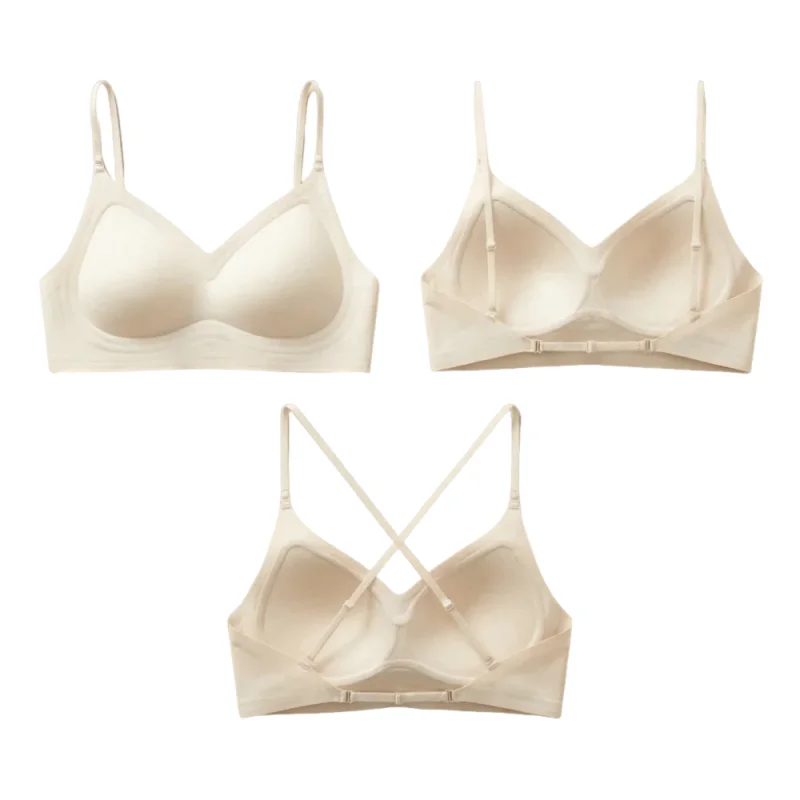 KUCLUT Deep V Wireless Push Up Bra Anti-sagging Lingerie Underwear for Women Back-beautiful Shockproof Seamless Bra Woman