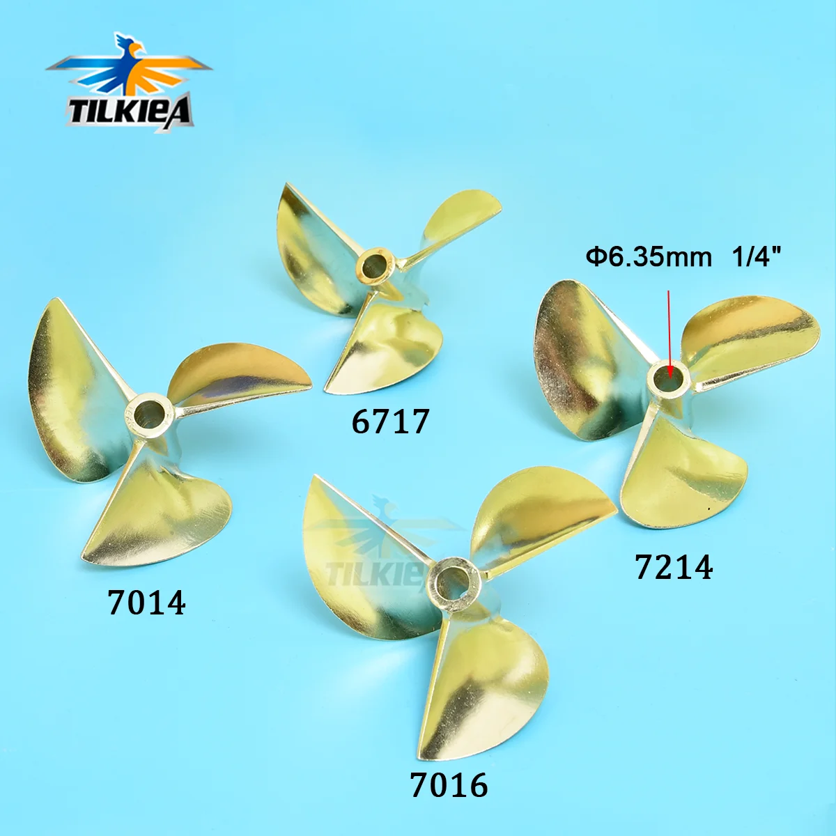 Rc رفاص سفينة 67/70/72 مللي متر 6717 7016 7214 3 شفرات النحاس المروحة المسمار ل 6.35 مللي متر 1/4 "الدعامة رمح الغاز #1